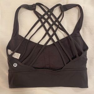 Lululemon Strappy Back Grey Sports Bra Longline Top